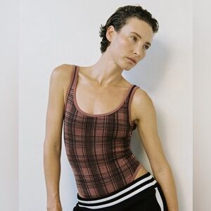 Nagnata check-back bodysuit blush black XS-S $195 - price firm